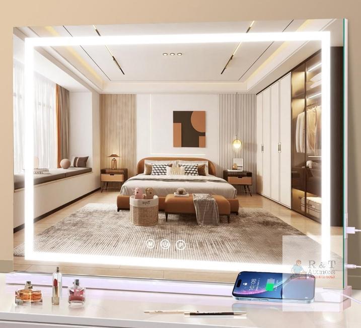 NEW Halumao 31.5" x 23.6" Vanity Mirror with LED Lights, Dimmable, Touch Control, USB Charging