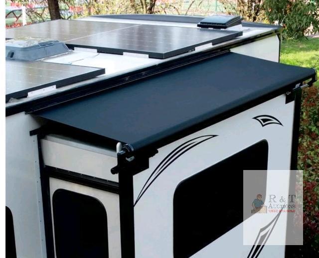 NEW Dulepax RV Slide Out Awning Topper, 7'9" Overall, Black, Aluminum Frame, For Trailers & Motorhomes