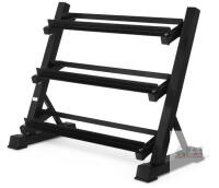 3-Level Dumbbell Rack, Steel, Black, 51"x22"x32", 1,000 lb Capacity,