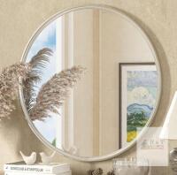 NEW TETOTE 30" Brushed Nickel Round Bathroom Mirror, Tempered Glass, Aluminum Frame
