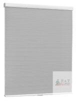 new KCO Cordless Cellular Blackout Shade 32"x64", Grey and White, Cordless, Honeycomb, Blackout