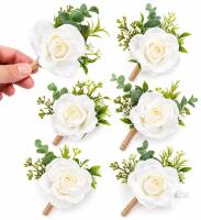 New 6pcs Boutonniere Beautiful Artificial Silk