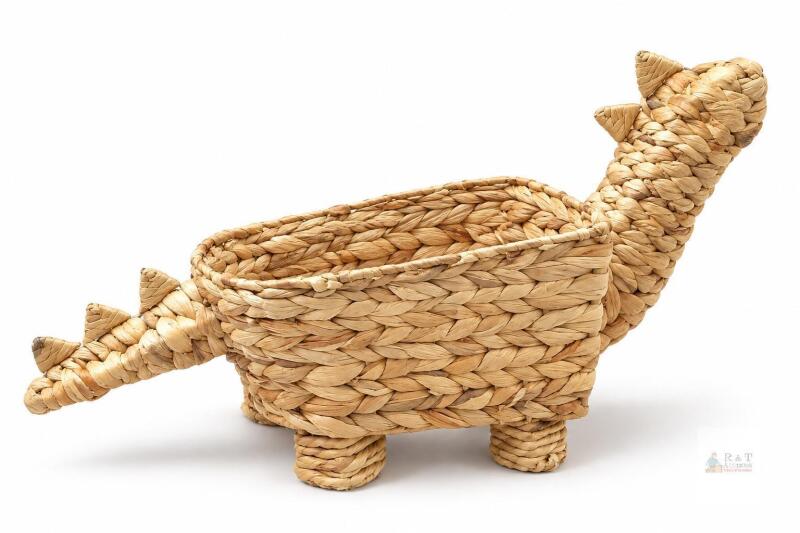 Adorable approx 20" &times; 8" &times; 12.5" Huntington Home Dinosaur-Shaped Basket