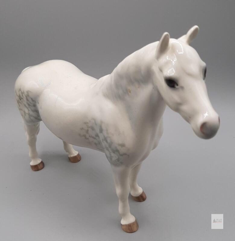 Beswick Ceramic Horse Figurine, White/Grey Dapple, Mid-20th Century, Arthur Gredington