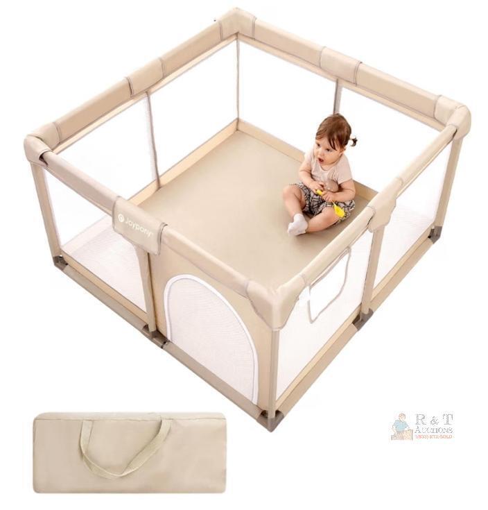NEW Joypony Extra-Large Baby Playpen, 50x50x27 inches, Breathable Mesh, Portable with Carry Bag