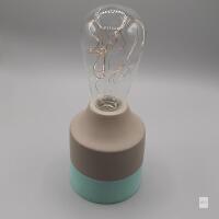 Decorative Edison-style LED Bulb Lamp with Matte Beige and Teal Base