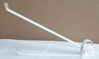 Folding Steel Wall-Mounted Shelf Bracket, White, 12" with Locking Hook for Collapsible Shelf Support