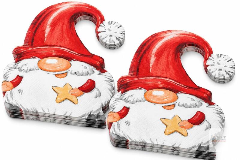 2 New packs of 12 Napkins Adorable Santa