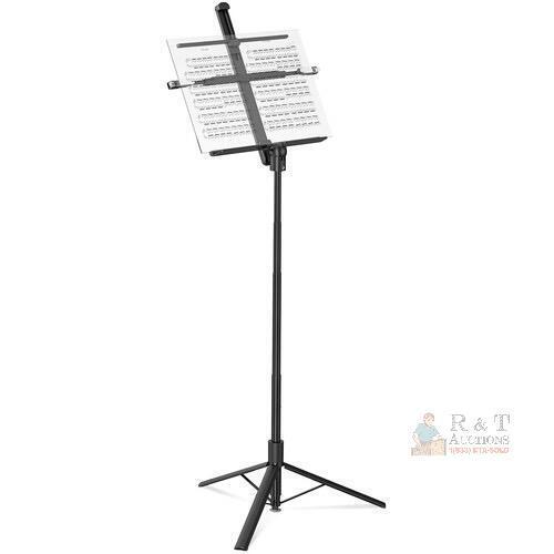 NEW KraftGeek Capsule Lite Music Stand, 29&ndash;66 in Adjustable Height, 2 lbs, ABS Plastic, Foldable, Black
