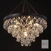 NEW 20" Wellmet 6-Light Crystal Chandelier, Modern Farmhouse, Adjustable Hanging, Black/Crystal