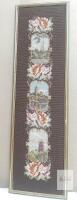 Framed Needlepoint Art &ndash; Scenic Landscapes with Florals, 28"x10", Vintage Professionally Framed