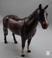 Beswick England Prancing Arab Horse Figurine Model 1261, Glossy Brown Finish, 6.7" x 6.7"
