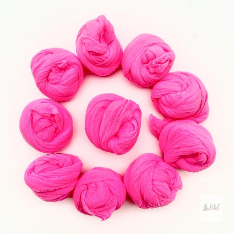 New 10PC Nylon Stockings Flower 23" Inch(60cm),Mesh Flower for DIY Flower Making(Hot Pink)