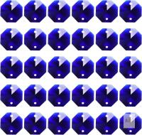 New PATIKIL K9 Crystal Octagon Beads 2 Holes Pendants 14mm Dark Purple 60 Pack