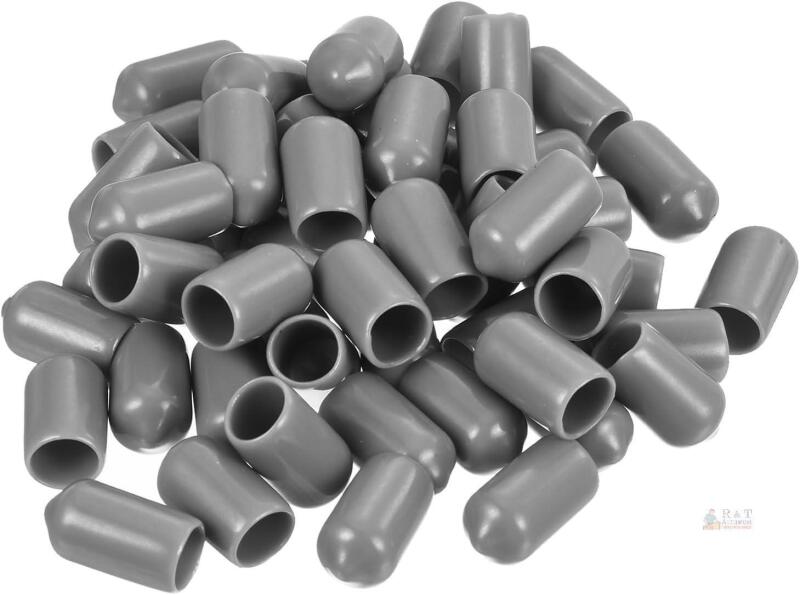 New ubber End Caps 8.5mm ID Vinyl Tube Bolt Cap Light Grey 50pcs