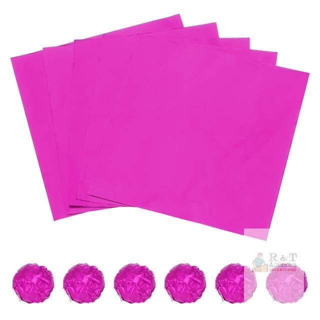 New 100 Pcs Aluminum Foil Candy Wrappers, 4 x 4 Inch Square Chocolate Wrappers, Glossy Texture