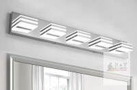 NEW Modern Chrome 5-Light LED Vanity Fixture, 34 Inch, 30W, 6000K Cool White, Bathroom Wall Light