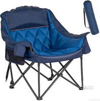 NEW Sogesfurniture Oversized Camping Chair, 500 lb Capacity, Padded, Steel Frame, Blue