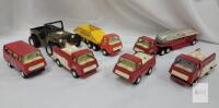 Vintage Tonka Mini Series Lot&mdash;Fire Trucks, Dump Truck, Jeep, 1960s-1970s Diecast