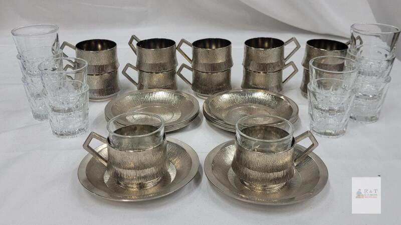 Vintage 36pc A.B. Italy Mid-Century Modern Espresso / Demitasse Cup Set