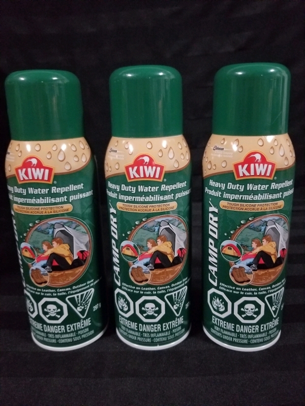 3 New KIWI CAMP DRY heavy duty water repellent 297g ea