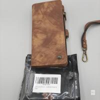NEW CaseMe Wallet Case for iPhone 14 Brown PU Leather Magnetic Zipper Card Slots Wrist Strap