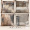 new Abstract Modern Set of 4 Decorative Pillow Covers, 20"x20", Neutral Tones, Polyester/Cotton Blend