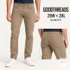 New sz 28W x 28L Good Threads Mens Slim-Fit 5-Pocket Comfort Stretch Chino Pant Light Khaki Brown