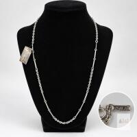New old stock Signed D&rsquo;ORLAN Silver-Tone Bar-Link Necklace with Attached Tag