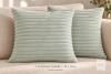 NEW Mernette Corduroy Cushion Cover 18"x18" Bean Green 2-Pack, Polyester, Hidden Zipper