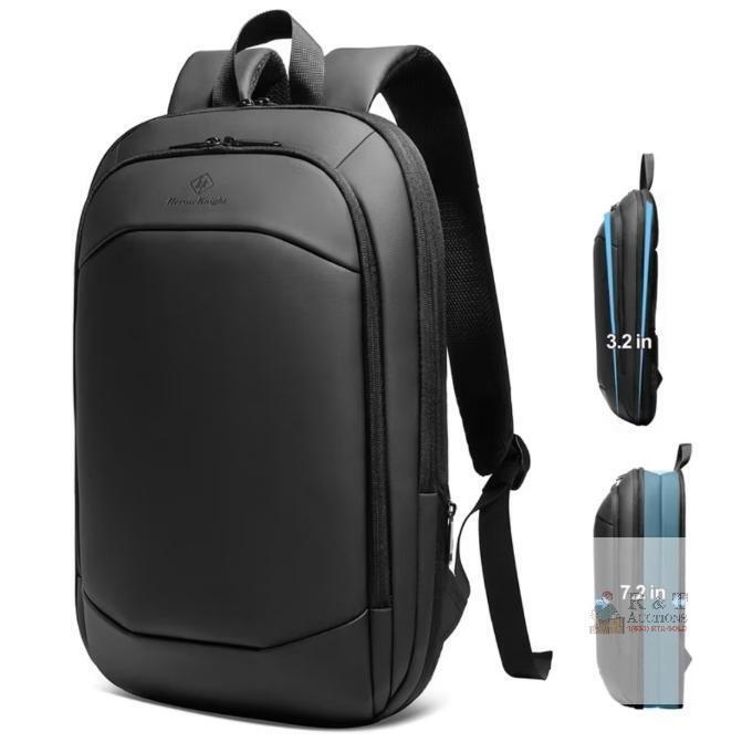 NEW HEROIC KNIGHT Expandable 15.6" Laptop Backpack, Black, Water-Resistant, USB Charging Port