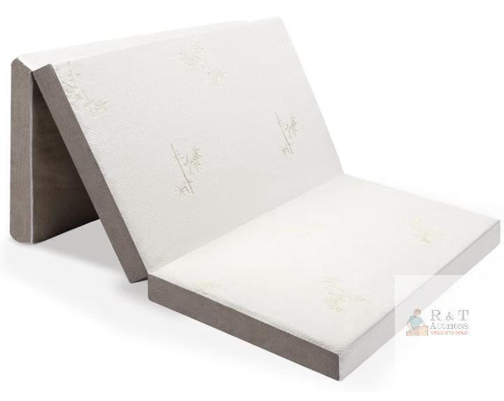 NEW Milliard Tri Folding Mattress, Single Size, 75"x25"x4", High-Density Foam, Washable Cover