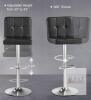 NEW Set of 2 Black Swivel Adjustable Height Bar Stools with Backrest - 3