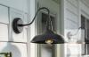 NEW Set of 2 Matte Black Outdoor Gooseneck Wall Light Fixtures, 10" Shade, Farmhouse Style - 2