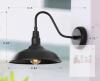 NEW Set of 2 Matte Black Outdoor Gooseneck Wall Light Fixtures, 10" Shade, Farmhouse Style - 3