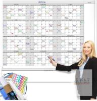 NEW Extra Large 12-Month Dry Erase Wall Calendar, Laminated, Reusable, Custom Year