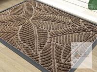 NEW Grandaily 48"x32" Non-Slip Natural Rubber Front Door Mat with Raised Leaf Pattern