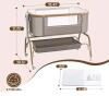 Bedside Baby Bassinet Crib with Drop-Down Side, Mesh, Storage Basket, 35"x21" Adjustable Height - 2
