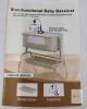 Bedside Baby Bassinet Crib with Drop-Down Side, Mesh, Storage Basket, 35"x21" Adjustable Height - 4