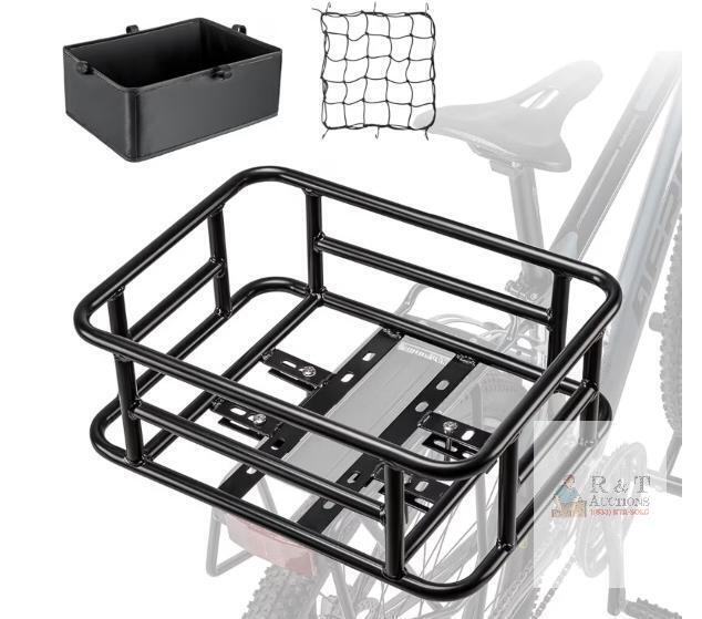 NEW CXWXC Rear Bike Basket, 6061-T6 Aluminum, 60 lbs Capacity, Fits 26"-29" & 700c Wheels
