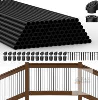 NEW HYPERGIANT 105-Pack 36" Aluminum Black Deck Balusters Kit, 0.75" Round Spindles with Connectors