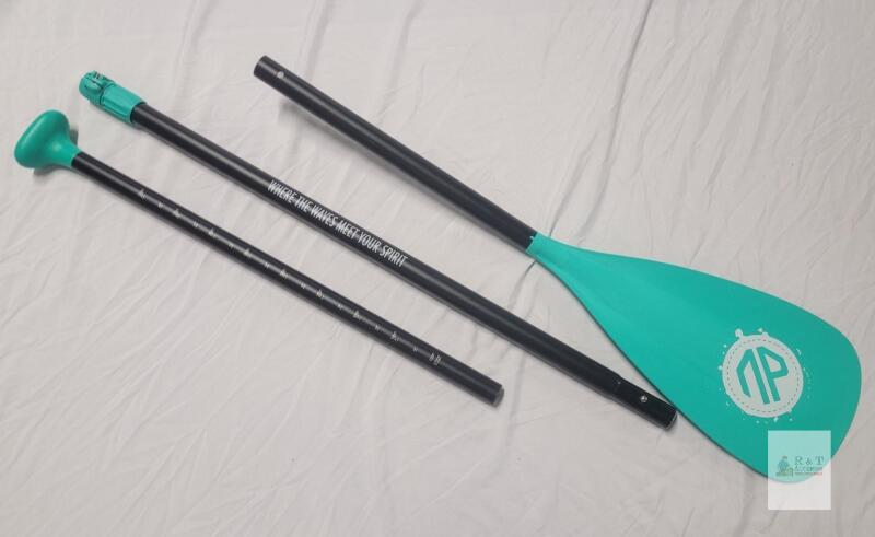 NEW AquaPlanet Adjustable 3-Piece SUP Paddle, Aluminum Shaft, Turquoise Blade