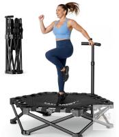 NEW EAST MOUNT 42" Foldable Mini Trampoline with Adjustable Handlebar, 450 lbs Capacity