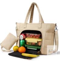 NEW Dadanism Taupe 2-in-1 Laptop Tote Bag 15.35"x5.71"x11.42", Fits 16" Laptop, Insulated Lunch Compartment