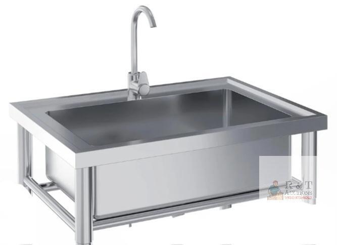 NEW Stainless Steel Freestanding Sink, 29.9"x22"x13", Single Basin, Faucet Included, 304 SS, New in Box