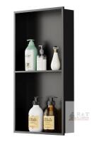 NEW Matte Black 304 Stainless Steel Recessed Shower Niche with Shelf, 24.6" x 12.6"