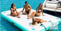 NEW AWSUM Inflatable Floating Dock 10x6.6ft, Mint Green/Black, 880lb Capacity, Pump & Accessories