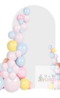 NEW Gold Metal Wedding Arch Backdrop Stand, 6.6 ft x 3.3 ft, Includes White Spandex Cover