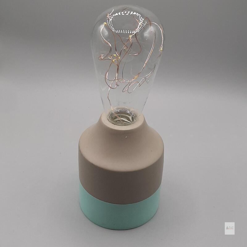 Decorative Edison-style LED Bulb Lamp with Matte Beige and Teal Base
