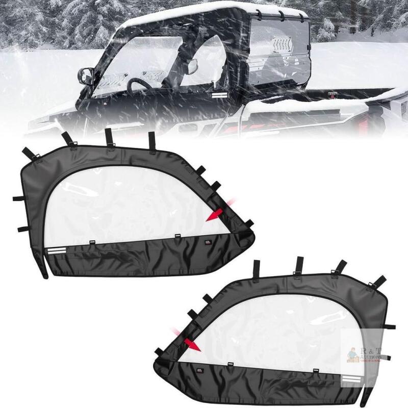 NEW Polaris Ranger Soft Side Door Panels with Mirror Flap and Velcro Installation